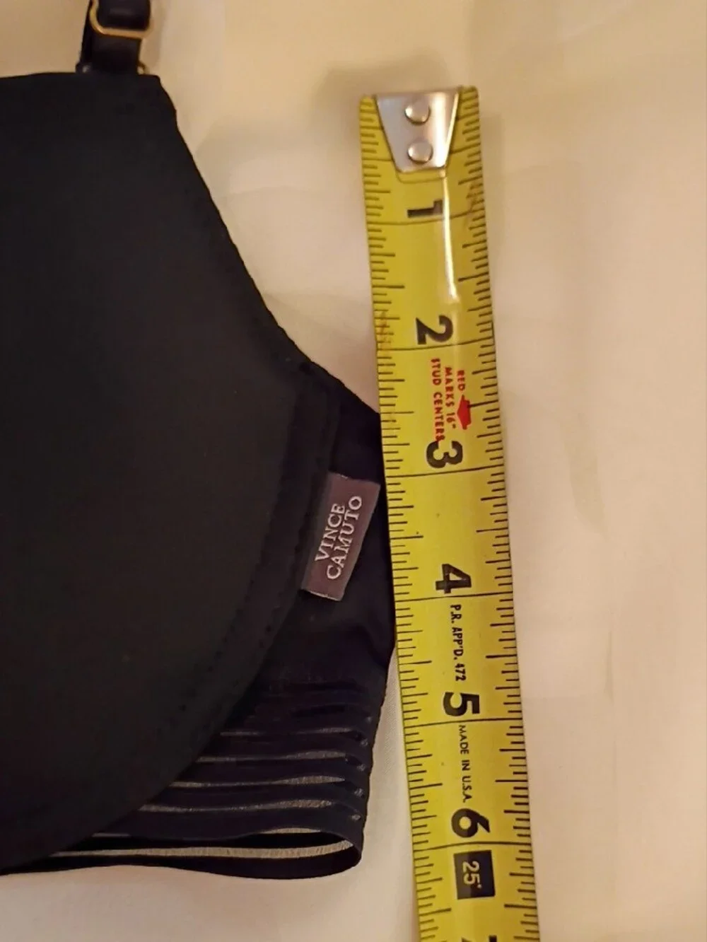 Vince Camuto Black Striped Racerback Push-Up Bra